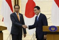 Presiden Republik Indonesia, Joko Widodo, bertemu Perdana Menteri Jepang, Fumio Kishida, di Tokyo, Rabu (27/7) 