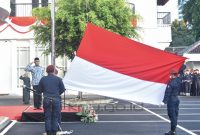 Peringatan Hari Kemerdekaan ke-77 Republik Indonesia berlangsung khidmat di Lingkungan Komisi Pemilihan Umum (KPU), Rabu (17/8/2022)