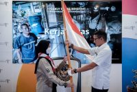 Menparekraf RI Sandiaga Salauddin Uno mendukung Khansa Syahla yang akan mengibarkan bendera merah putih di puncak Gunung Elbrus Rusia