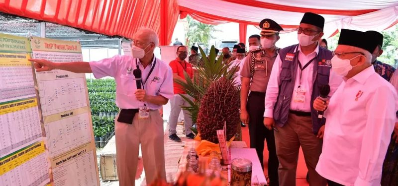 Wapres RI Ma'ruf Amin meninjau Santripreneur berbasis sawit di Ponpes Teknologi Riau, di Pekanbaru, Riau