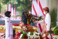 Presiden RI, Joko Widodo saat upacara HUT ke-76 kemerdekaan RI tahun 2021