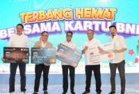 Menhub RI Budi Karya Sumadi saat menghadiri peluncuran program “Terbang Hemat” di Jakarta, Kamis (25/8)