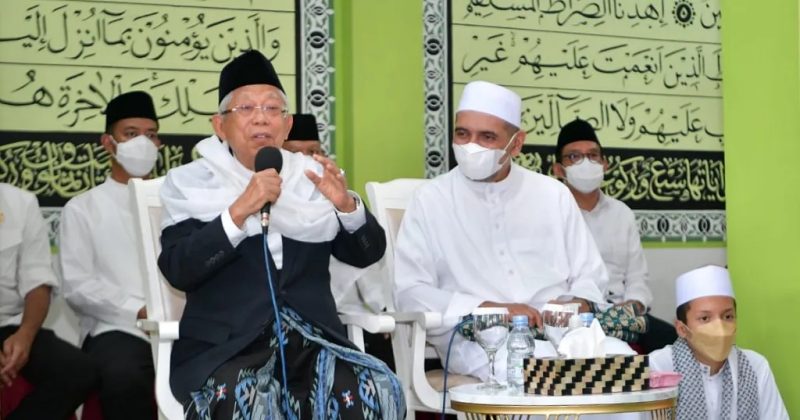Wapres RI KH Ma’ruf Amin menghadiri Milad Majelis Dzikir Riyadhul Jannah ke -16 dan Haul Akbar di Masjid Syech Muhammad Yusuf
