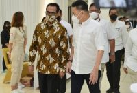 Menhub Budi Karya Sumadi saat menghadiri Super Air Jet First Anniversary dan SAJ Fashion Show di Terminal 1B Bandara Soekarno Hatta, Senin (22/8)