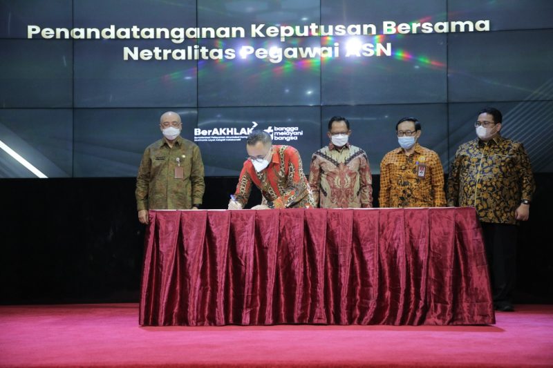 Penandatanganan SKB Netralitas ASN, di Jakarta, Kamis (22/09/2022)