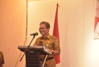 ekda SA Suprono saat membuka dengan resmi Pembukaan rapat asistensi penerapan PTSP di daerah Provinsi Sumsel