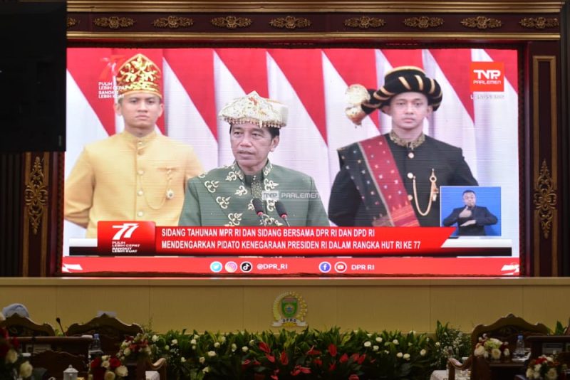 Pemprov Forkopimda Sumsel Dengarkan Pidato Kenegaraan Jokowi