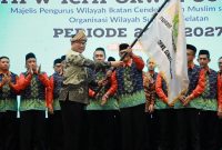 Wakil Gubernur Sumsel Mawardi Yahya saat menghadiri Pelantikan Majelis Pengurus Wilayah (MPW) Ikatan Cendikiawan Muslim se-Indonesia (ICMI)