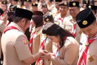 Gubernur Sumsel, H Herman Deru pada peringatan Hari Pramuka ke 61 tahun 2022 