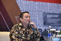 Anggota Bawaslu Puadi memberikan arahan dalam Rapat Koordinasi Bawaslu Dengan Kepala Daerah di Kabupaten Badung, Bali, Selasa (27/09/2022) 