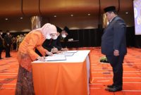 Ketua Bawaslu Rahmat Bagja dalam Pelantikan dan Pengambilan Sumpah Janji Anggota Bawaslu Provinsi Masa Jabatan 2022-2027 di Jakarta, Rabu (21/9/2022). Foto: Pemberitaan dan Publikasi Bawaslu RI