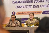 Anggota Bawaslu Herwyn J.H Malonda saat membuka Diskusi Kelompok Terpumpun Kajian Pelaksanaan Pemantauan Pemilu 2024 dalam kondisi Volatility, Uncertainty, Complexity, dan Ambiguity (VUCA), di Manado, Senin (26/9/2022) 