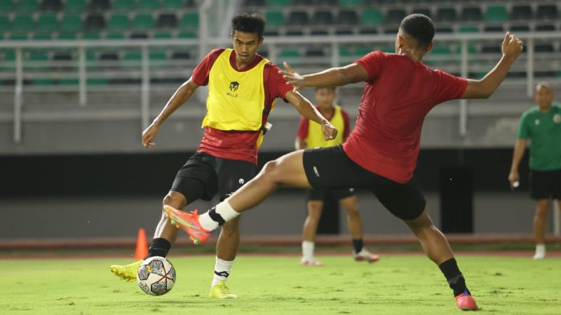 Timnas U-20 Indonesia saat menjalani sesi latihan