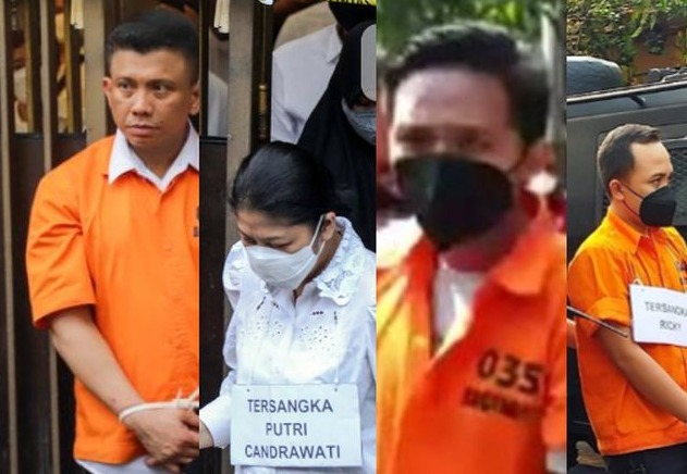 Ferdy Sambo, Putri Candrawathi, Bharada E, Bripka RR (Kolase foto)