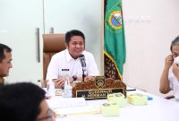 Gubernur Sumsel H Herman Deru bersama Menteri Perhubungan RI, Budi Karya Sumadi menggelar Rapat Percepatan Pembangunan Pelabuhan Tanjung Carat secara virtual