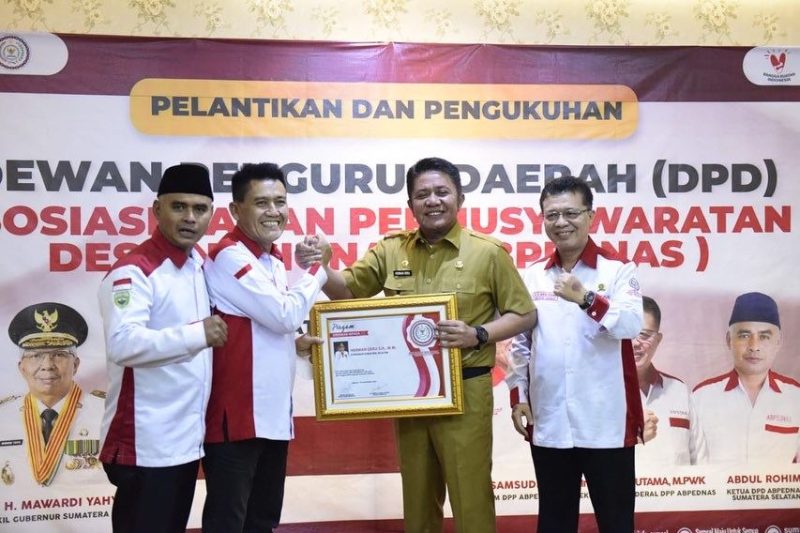 Gubernur Sumsel H Herman Deru menghadiri Pelantikan dan Pengukuhan Dewan Pengurus Daerah DPD Asosiasi Badan Permusyawaratan Desa Nasional Sumsel