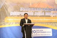 Gubernur Sumsel Herman Deru saat sambutan pada Inagurasi Program Deepening Desa Brilian 2022 