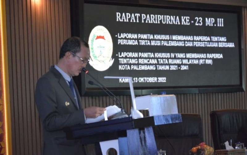 Dewan Perwakilan Rakyat Daerah [DPRD] Palembang menggelar Rapat Paripurna Istimewa ke -23, masa persidangan III tahun 2022, Kamis [13/10/2022].