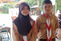 M Ibnu Akbar dan Dilva Aljefri peraih suara terbanyak dalam pemilihan OSIS di SMPN 19 Palembang