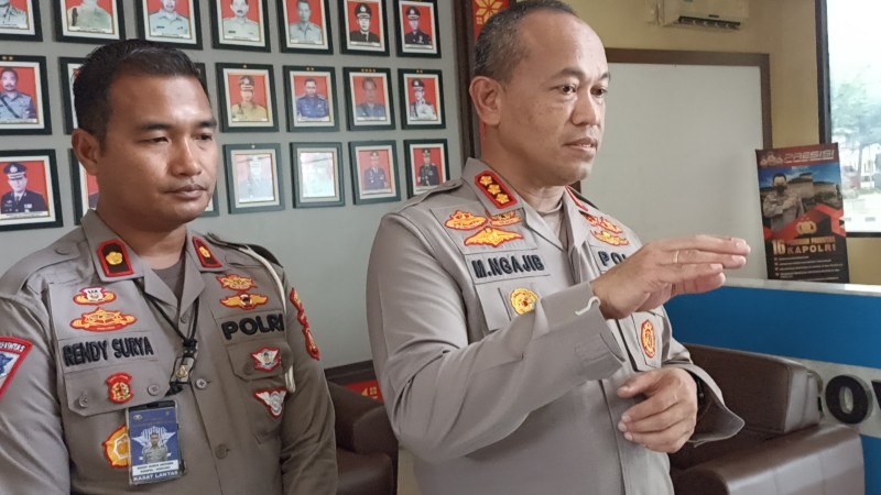 Kapolrestabes Palembang, Kombespol Mokhamad Ngajib didampingi Kasatlantas, Kompol Rendy Surya saat dijumpai di Mapolrestabes Palembang, Sabtu [22/10/2022].