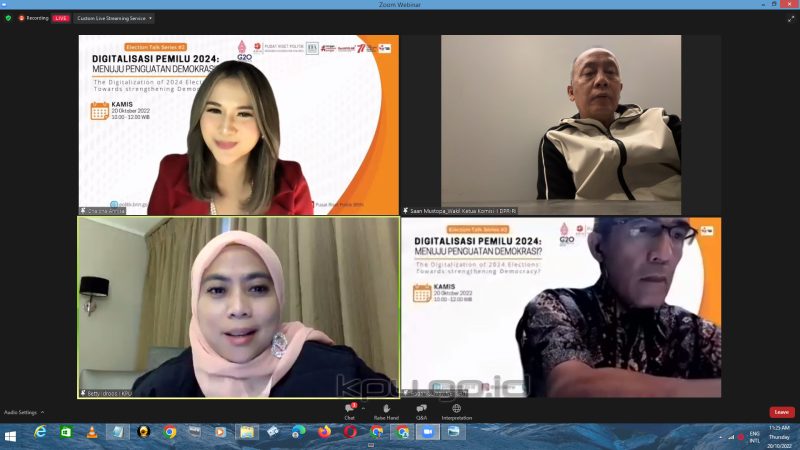 Anggota KPU RI Betty Epsilon Idroos menjadi salah satu narasumber diskusi “Election Talk Series #2 