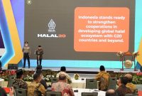 Wapres RI Ma'ruf Amin ketika meresmikan Pembukaan G20 Global Halal Forum (Halal 20), di Hotel Padma, Semarang, Jawa Tengah