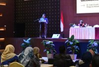 Anggota Bawaslu Puadi membuka Rakernis Penanganan Pelanggaran Gelombang IV di Batam, Kepulauan Riau, Jumat (18/11/2022)