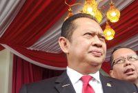 Ketua MPR RI Bambang Soesatyo saat memberikan keterangan kepada wartawan di Bandung, Jawa Barat