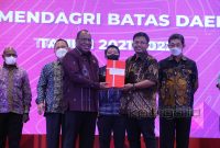 Anggota KPU RI, Idham Holik pada pembukaan rakornas Toponimi dan Batas Wilayah, Ditjen Bina Administrasi Kewilayahan, Kemendagri, di Tangerang, Banten, Kamis (10/11/2022)
