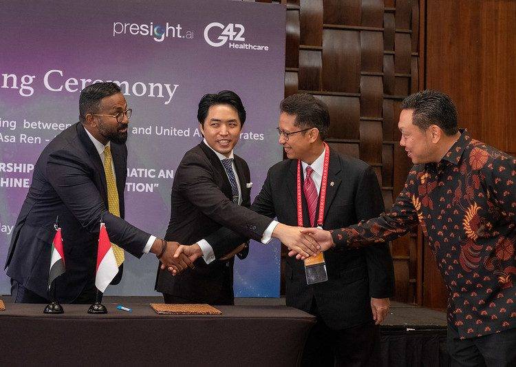 Kamar Dagang dan Industri Indonesia (KADIN) sebagai chair B20 mengadakan Exchange MoU di bidang kesehatan dengan perusahaan dari United Arab Emirates (UAE). (Foto: Humas Kemenkes)