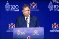 Menteri Koordinator Bidang Perekonomian Airlangga Hartarto Saat Membuka Acara B20