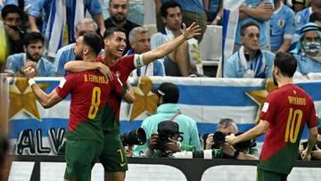Pemain Portugal merayakan kemenangan saat bertemu Uruguay. Foto: Istimewa