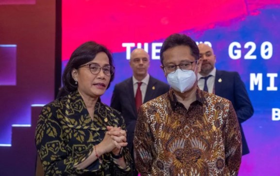 Menkeu RI, Sri Mulyani Indrawati dan Menteri Kesehatan RI, Budi G Sadikin saat Launching Pandemic Fund di Nusa Dua, Bali