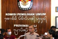Ketua KPU RI, Hasyim Asy’ari, saat diwawancara di Kantor KPU Provinsi Bali, Sabtu (5/11/2022)