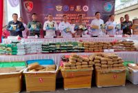 Polda Lampung memusnahkan barang bukti narkoba yang disita selama penangkapan periode Agustus sampai dengan Oktober 2022