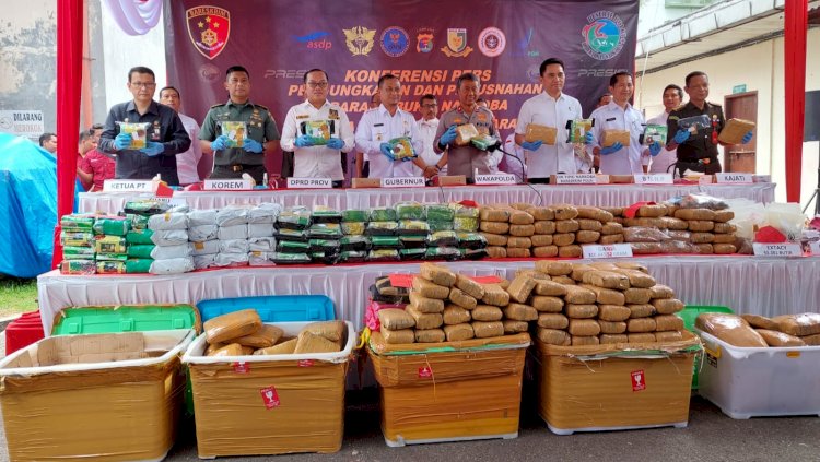 Polda Lampung memusnahkan barang bukti narkoba yang disita selama penangkapan periode Agustus sampai dengan Oktober 2022