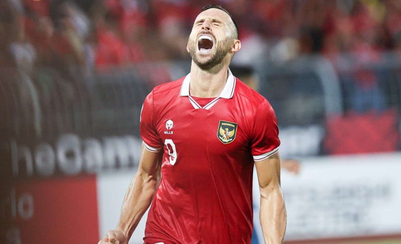 Pemain Timnas Indonesia, Ilija Spasojevic merayakan golnya ke gawang Brunei Darussalam pada pertandingan Grup A Piala AFF 2022 di Stadion Kuala Lumpur (KLFA), Malaysia, Senin (26/12/2022) sore WIB. (Foto: pssi.org)