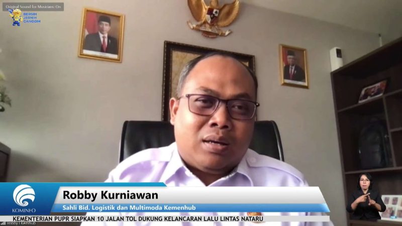 Staf Ahli Bidang Logistik dan Multimoda Kementerian Perhubungan, Robby Kurniawan dalam Dialog FMB9 secara virtual, Senin (19/12/2022). - (Foto: Tangkapan Layar)