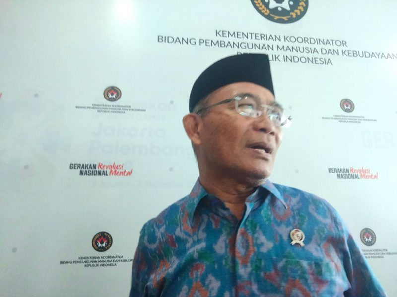 Menteri Koordinator bidang Pembangunan Manusia dan Kebudayaan Muhadjir Effendy saat ditemui di kantornya di Jakarta Pusat