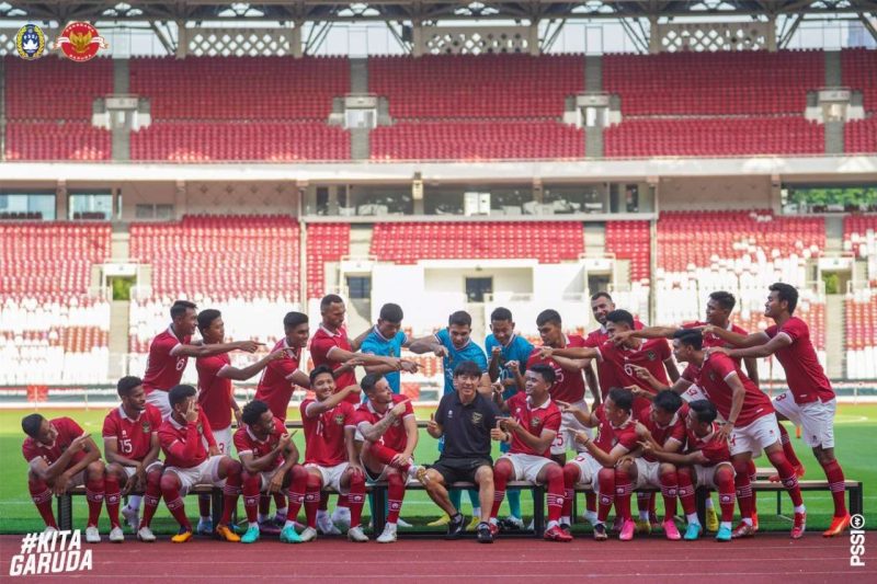 Para pemain Timnas Indonesia bersama pelatih Shin Tae-yong (Foto: PSSI)