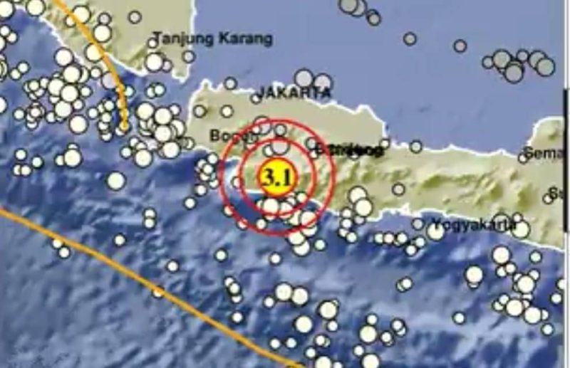 Peta gempa Sukabumi. Dokumentasi/ Twitter BMKG