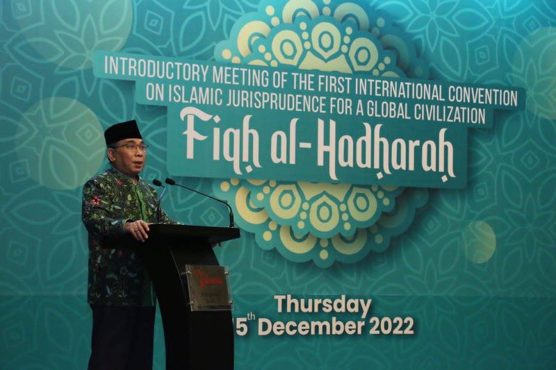 Ketua Umum PBNU KH Yahya Cholil Staquf saat berbicara di hadapan diplomat negara-negara Islam dan negara sahabat di Jakarta, Kamis (15/12/2022). Dokumentasi/ Istimewa
