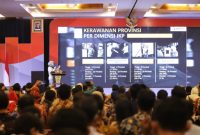 Koordinator Divisi Pencegahan, Partisipasi Masyarakat, dan Humas Lolly Suhenty memaparkan data hasil IKP 2024 di Jakarta, Jumat (16/12/2022)