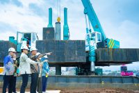 Menteri Perindustrian Agus Gumiwang Kartasasmita pada Groundbreaking Gedung Pendidikan SMK-SMAK Bogor, Senin (26/12)