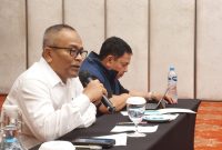 Ketua PWI Pusat Atal S Depari saat membuka Focus Group Discussion [FGD] 'Strategi Sumut Dan Aceh Meningkatkan Prestasi Olahraga dan Kebangkitan Ekonomi Daerah' yang didadakan di Aston Kartika Hotel, Jumat [16/12/2022].