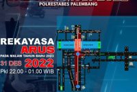 Skema rekayasa arus lalu lintas malam tahun baru 2023 di Palembang. (foto: Instagram Lantas Palembang)