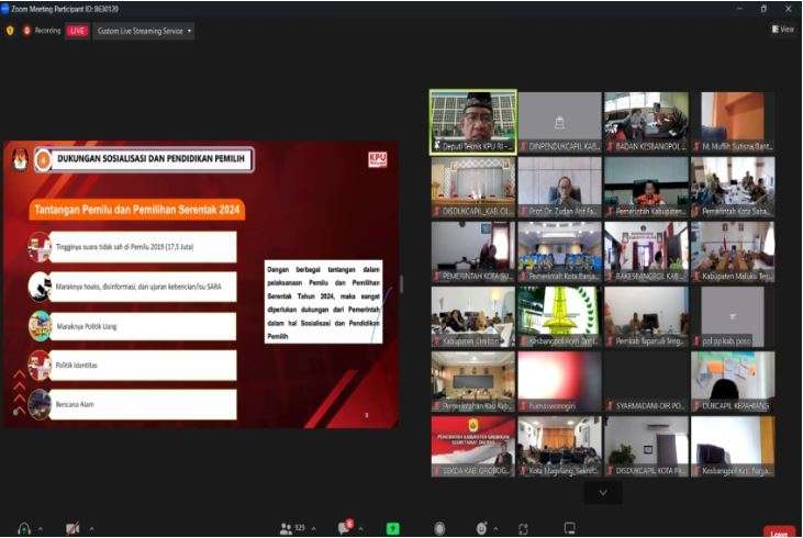 Direktur Jenderal Politik dan Pemerintahan Umum Kemendagri, Bachtiar dalam acara Webinar 