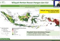 Tangkapan layar tabel wilayah rentan rawan pangan dan gizi milik Bapanas dalam diskusi 
