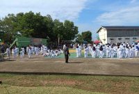 Siswa taekwondo dari 55 unit se-Kota Palembang saat mengikuti  ujian kenaikan tingkat (UKT)