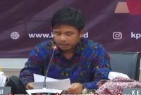Komisioner KPU RI, Idham Holik, saat Rapat Koordinasi dengan KPU Provinsi seluruh Indonesia di Kantor KPU RI, Jakarta Pusat, Kamis (5/1/2023)
